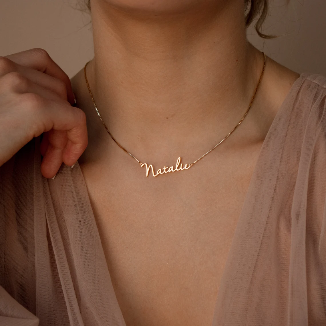 Personalised Gold Name Necklac - Bar Cart Gold のレビューと価格