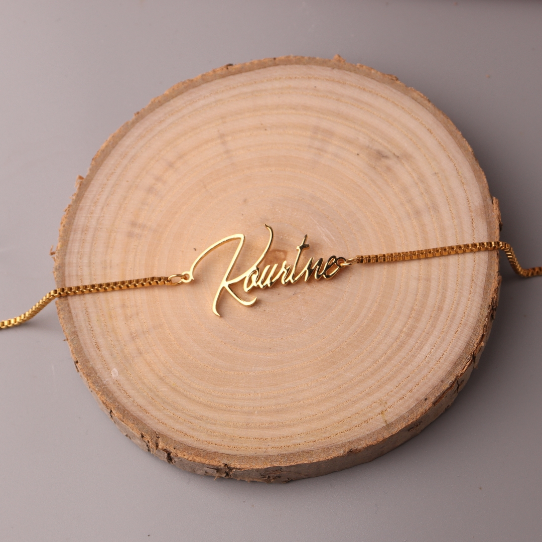Personalised Gold Name Necklac - Bar Cart Gold のレビューと価格