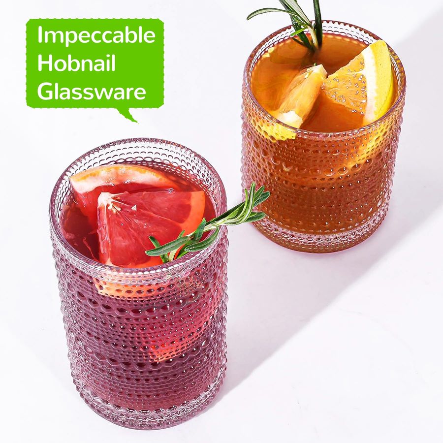 Vintage Hobnail Drinking Glass - Old Fashioned Glass のレビューと価格