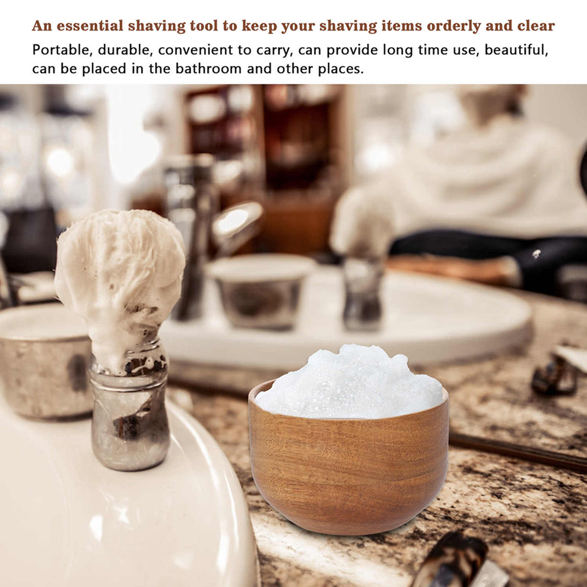 Wooden Men Shaving Bowl Light  - Home Barber のレビューと価格