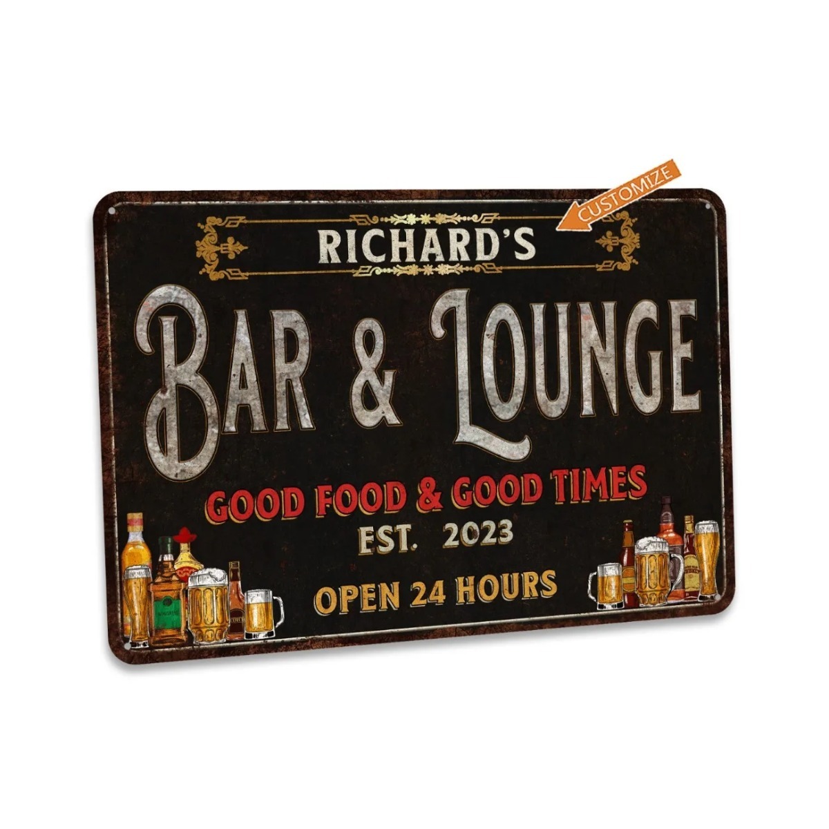 Custom Bar & Lounge Sign Bar a - Home Bar Lounge のレビューと価格