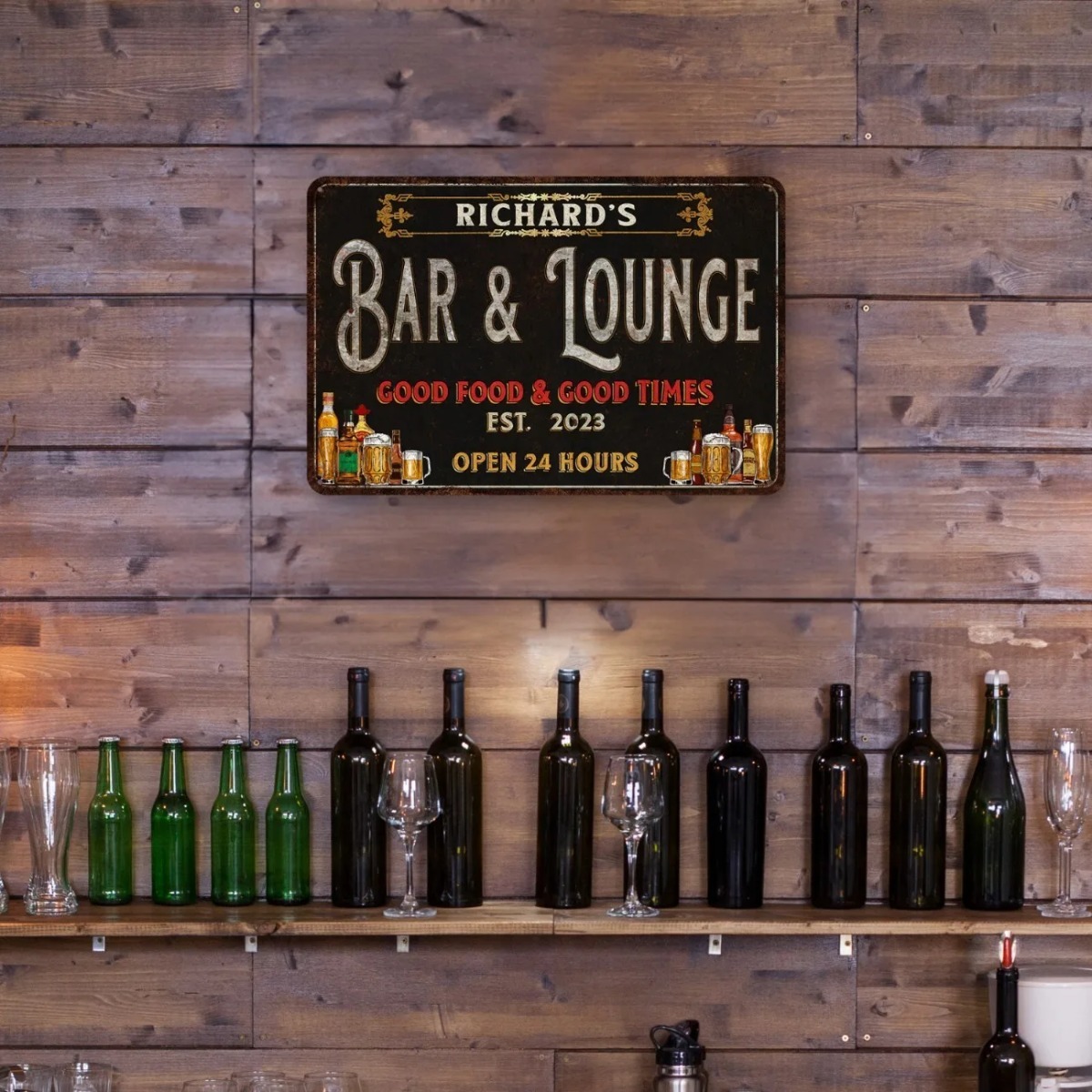 Custom Bar & Lounge Sign Bar a - Home Bar Lounge のレビューと価格