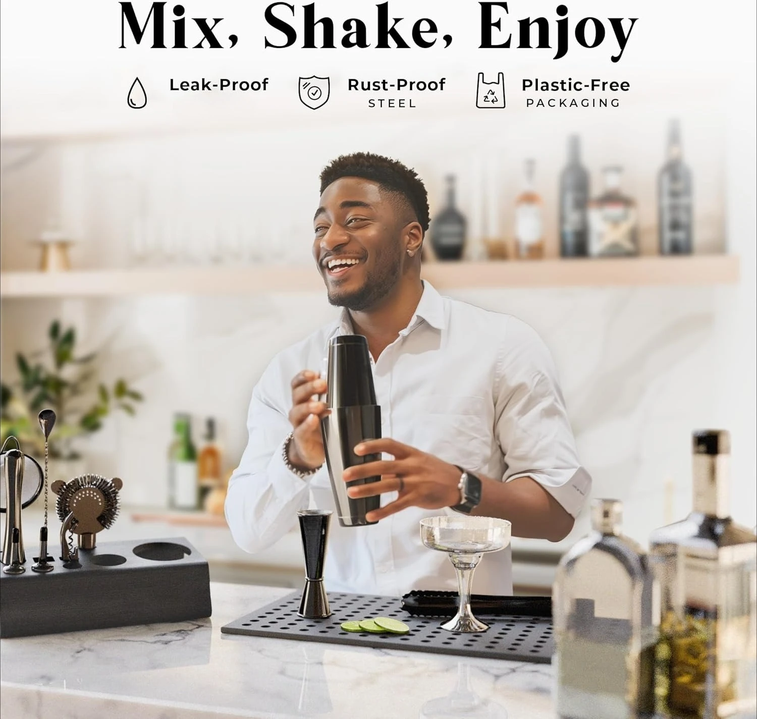 14Pcs Cocktail Shaker Set 28oz - Boston Shaker Set のレビューと価格