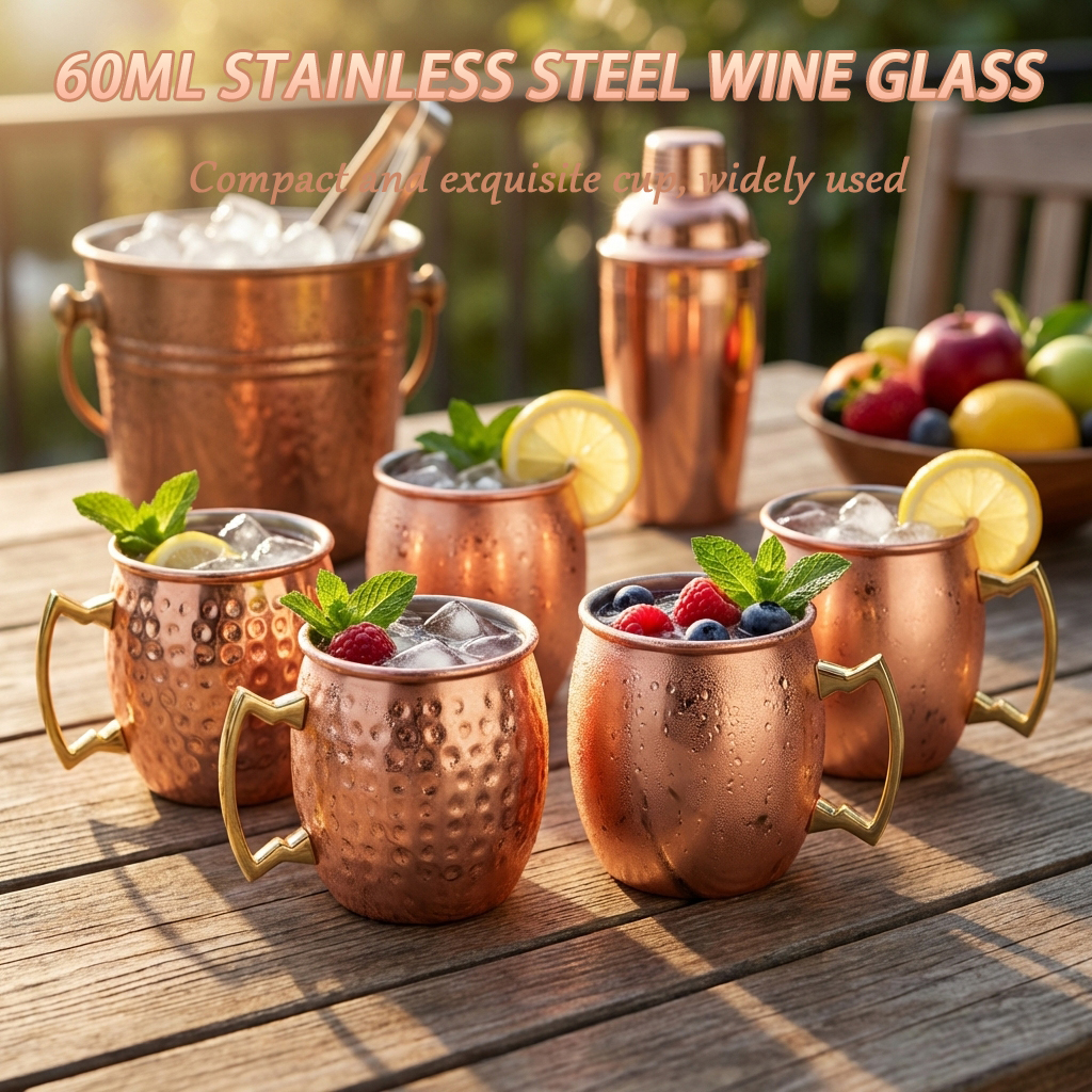 4Pcs 6Pcs 60ml Stainless Steel - Mule Copper Mug のレビューと価格
