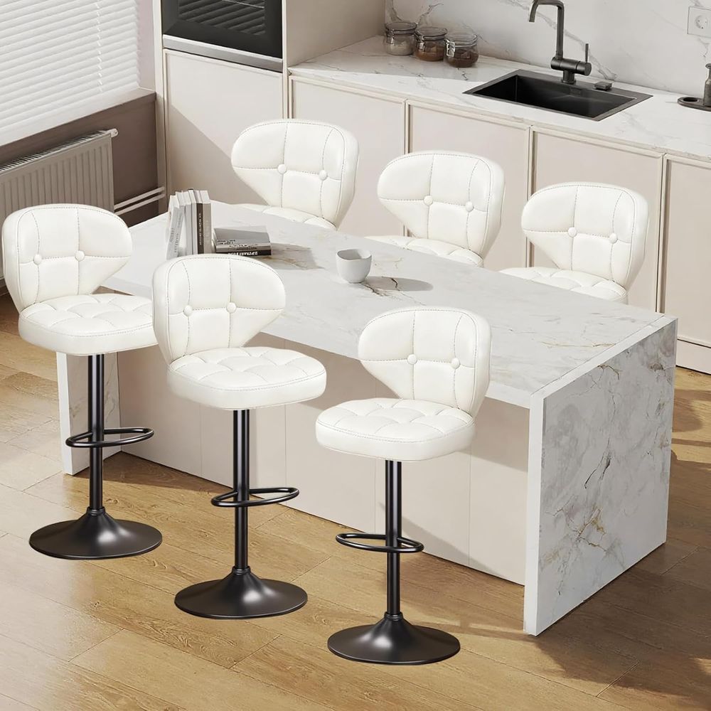 Bar Stools Set o 6, Adjustable - Home Bar And Counter のレビューと価格