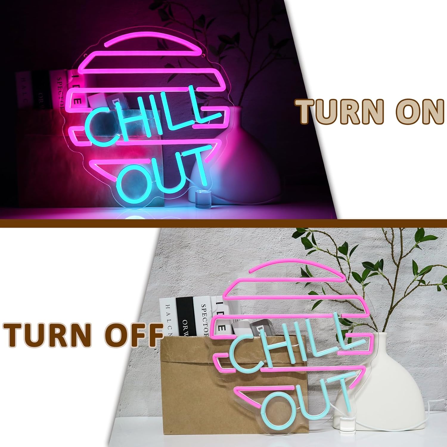 Chill Out Neon Sign for Wall D - Home Bar Lounge のレビューと価格