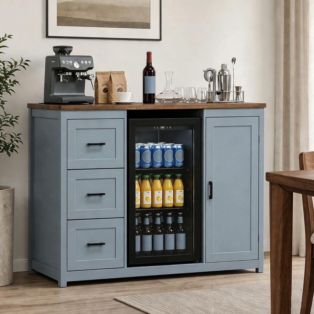 52-Inch Coffee Bar Cabinet wit - Home Bar And Fridge のレビューと価格