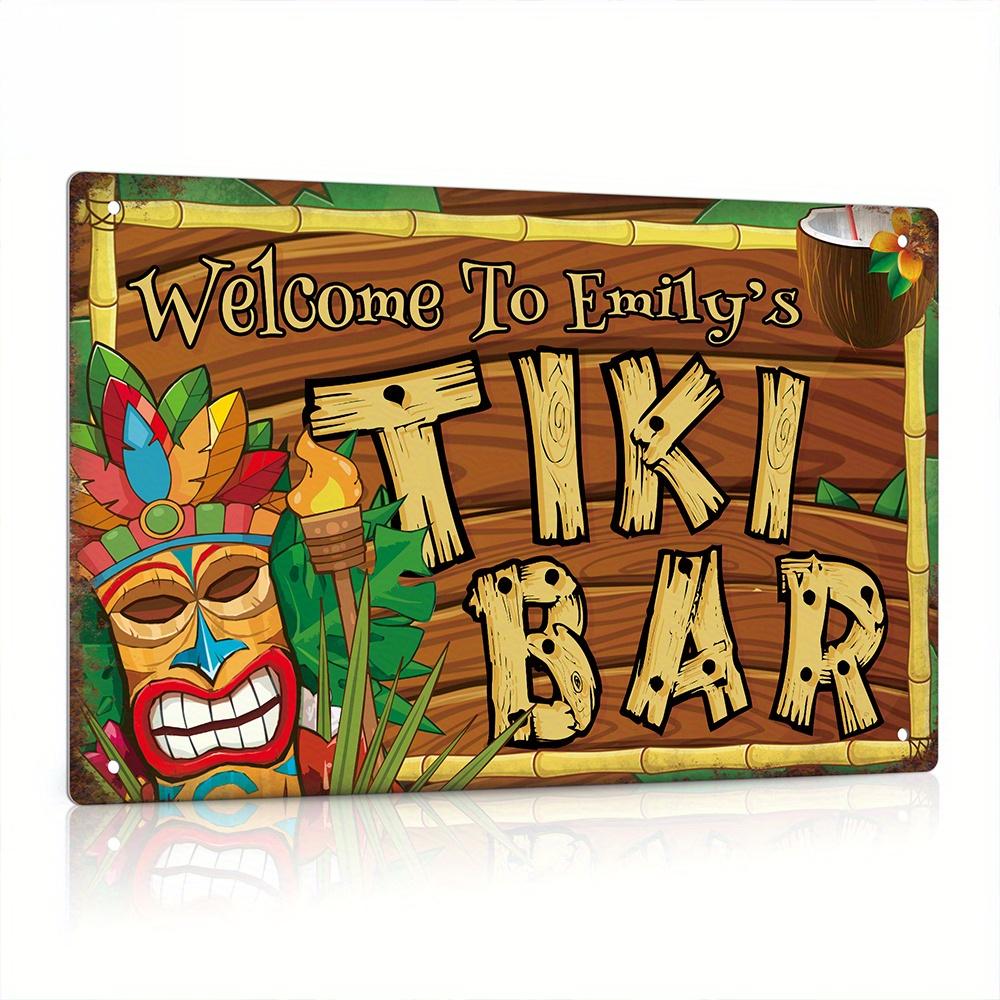 Custom  Decor Tiki Bar Sign, P - Home Bar Signs のレビューと価格