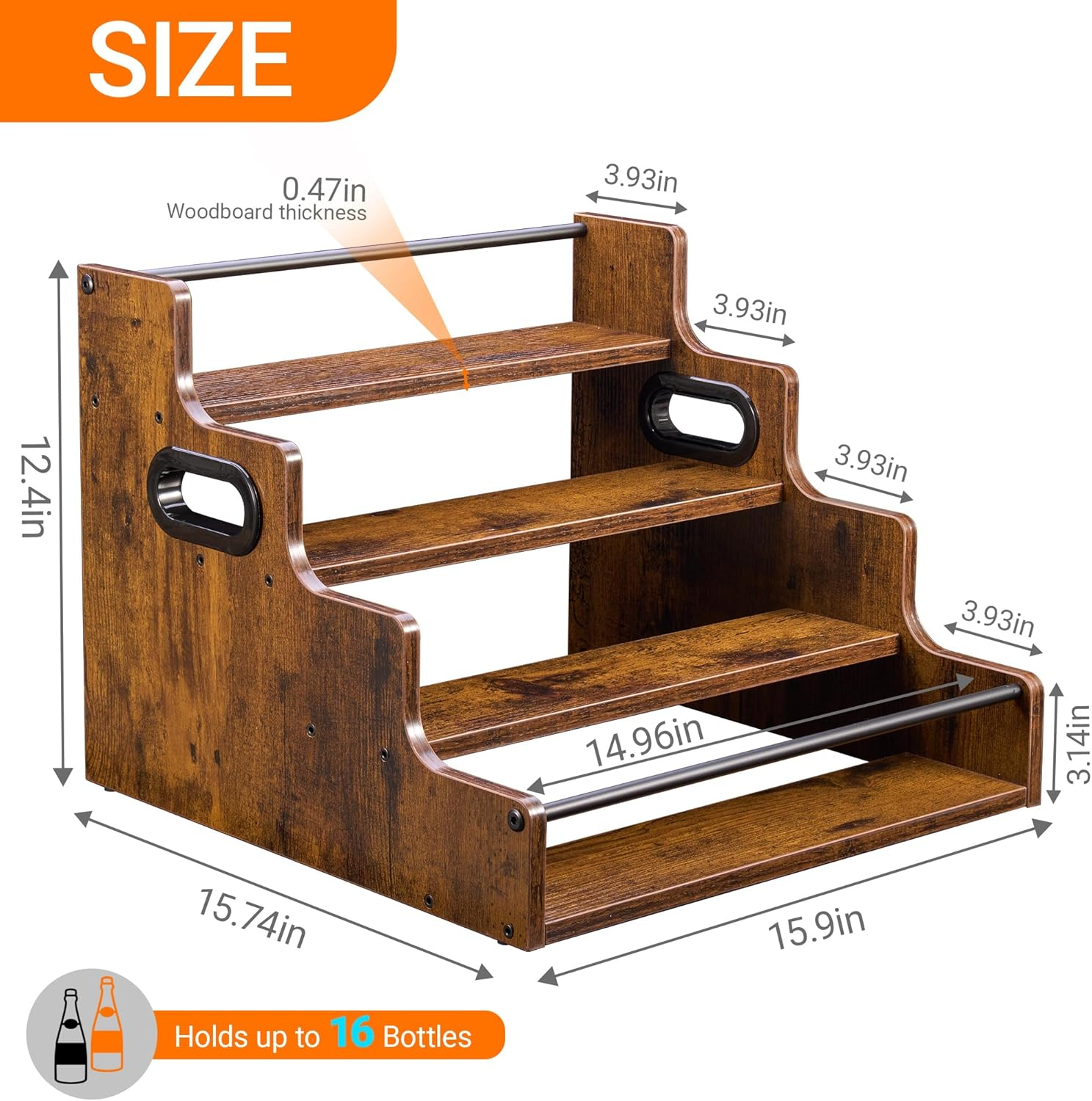 Liquor Bottle Display Shelf, C - Home Bar Shelf のレビューと価格
