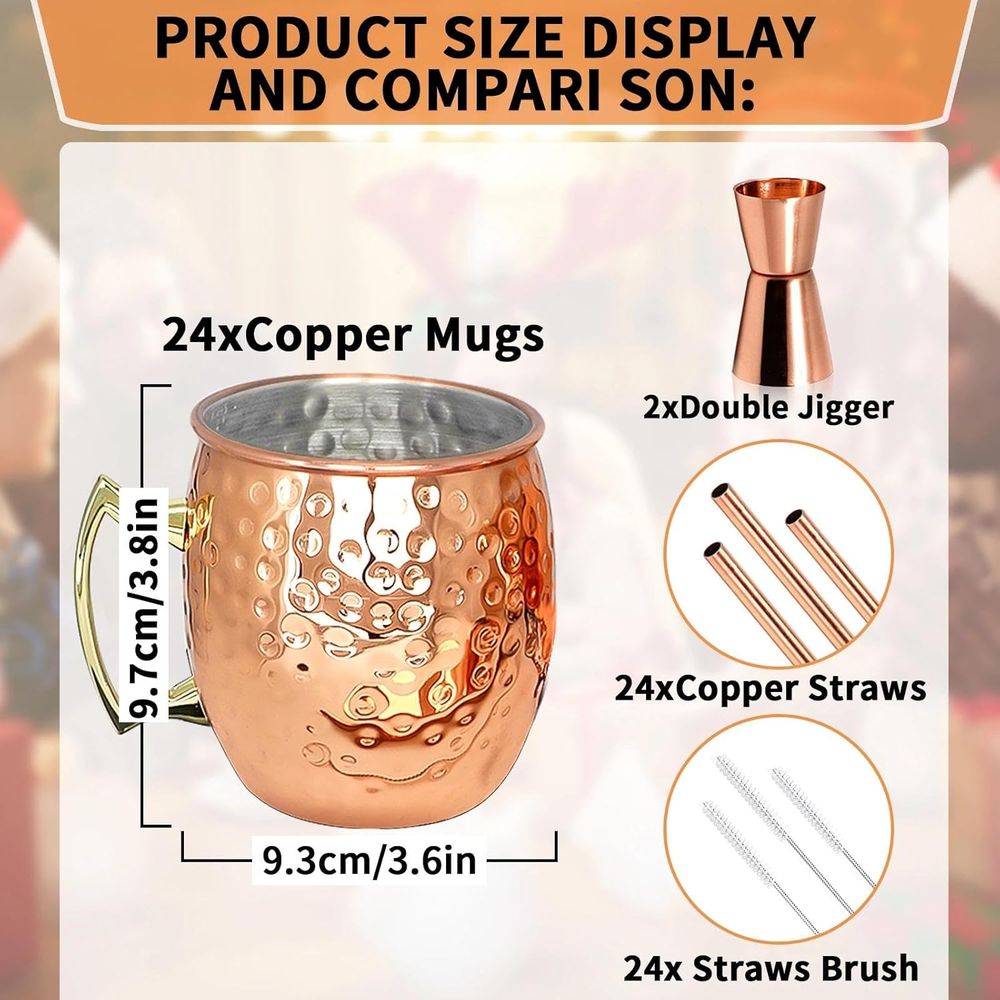 Moscow Mule Copper Mugs- Set o - Mule Copper Mug のレビューと価格
