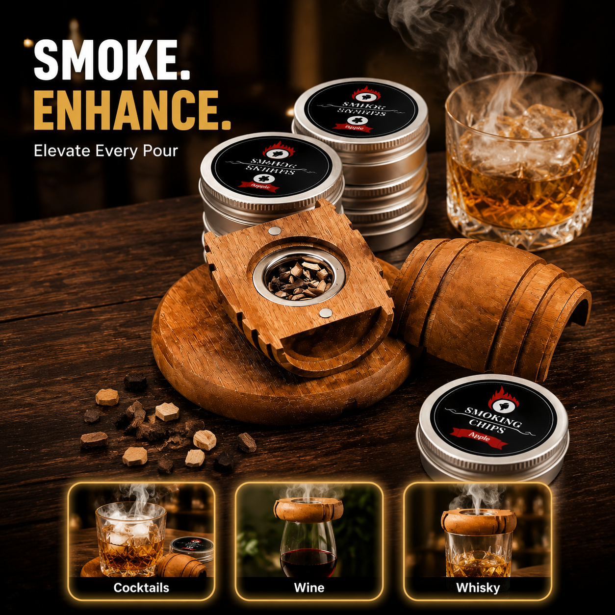 Whisky Smoking Kit, Oak Smoker - Smoking Gun Kit のレビューと価格