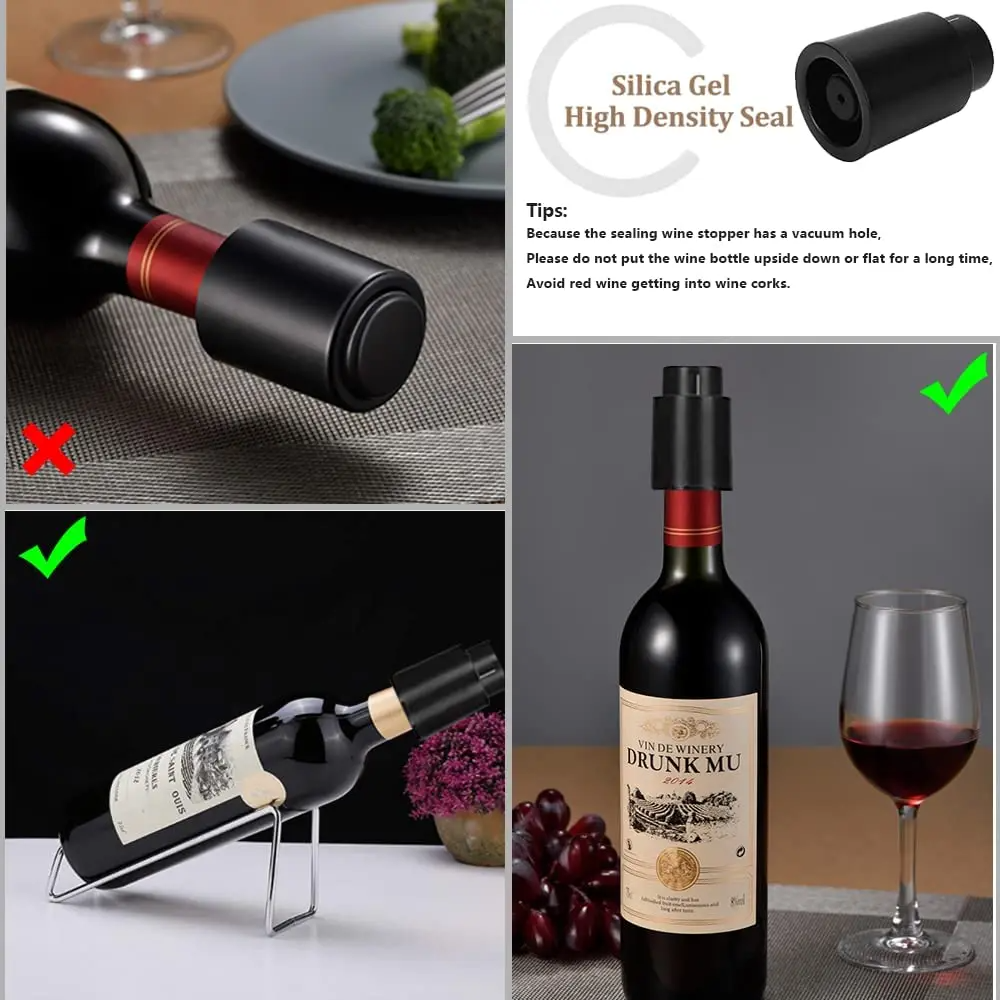Vacuum Wine Bottle Cap Stopper - Wine Preservation Pump のレビューと価格