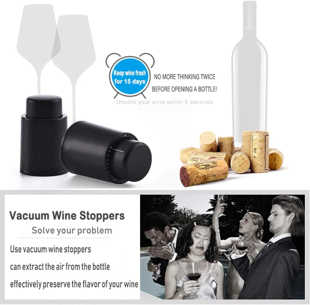 Vacuum Wine Bottle Cap Stopper - Wine Preservation Pump のレビューと価格