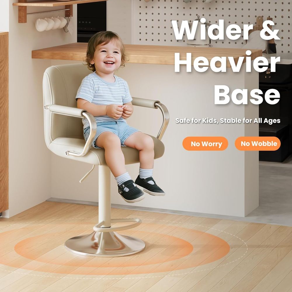 3 Beige Adjustable Swivel Coun - Home Bar Seating のレビューと価格