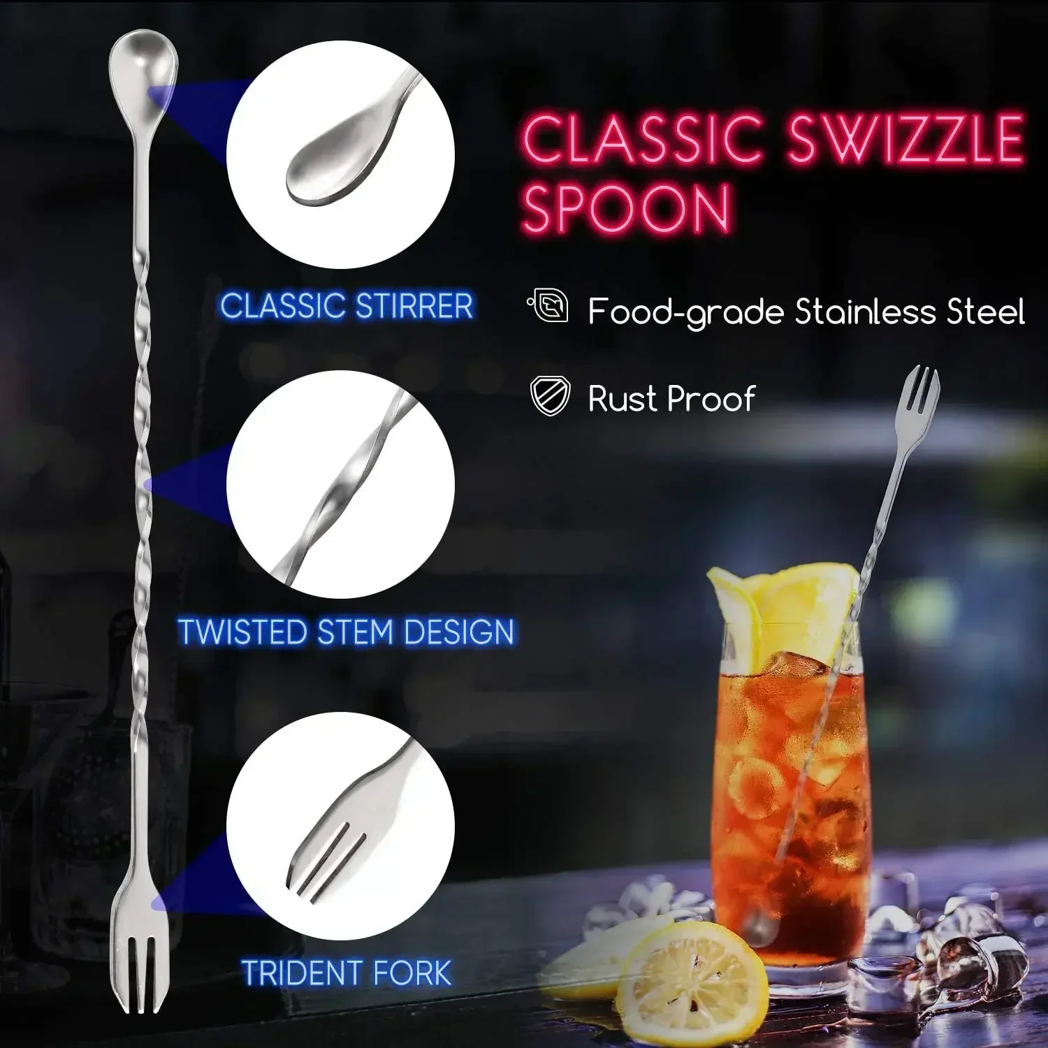 Stainless Steel Cocktail Muddl - Bitters Bottle Set のレビューと価格