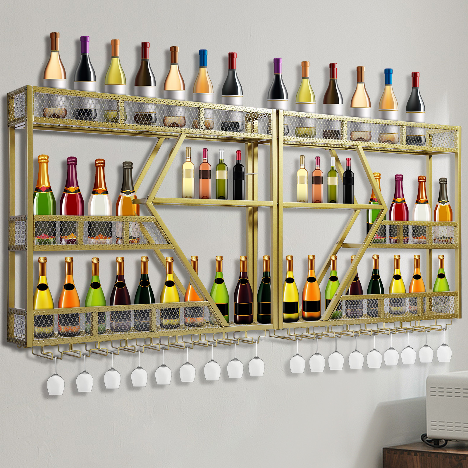 Metal Wine Bottles Storage Dis - Home Bar Shelf のレビューと価格