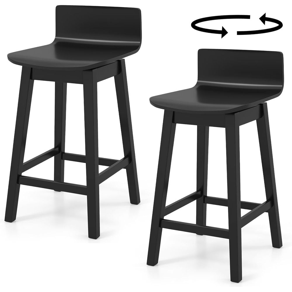 Swivel Solid Wood Bar Stools S - Home Bar And Counter のレビューと価格