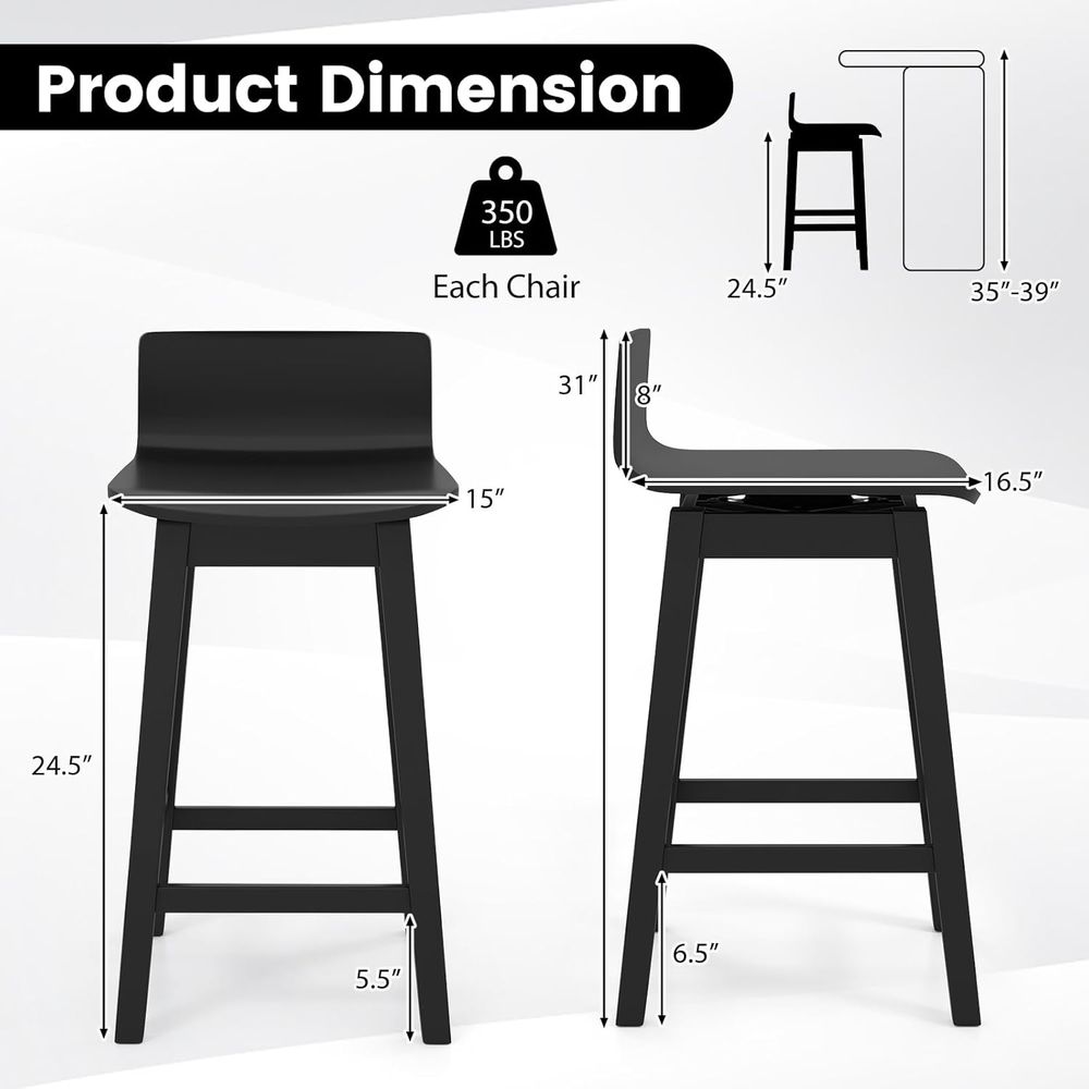 Swivel Solid Wood Bar Stools S - Home Bar And Counter のレビューと価格