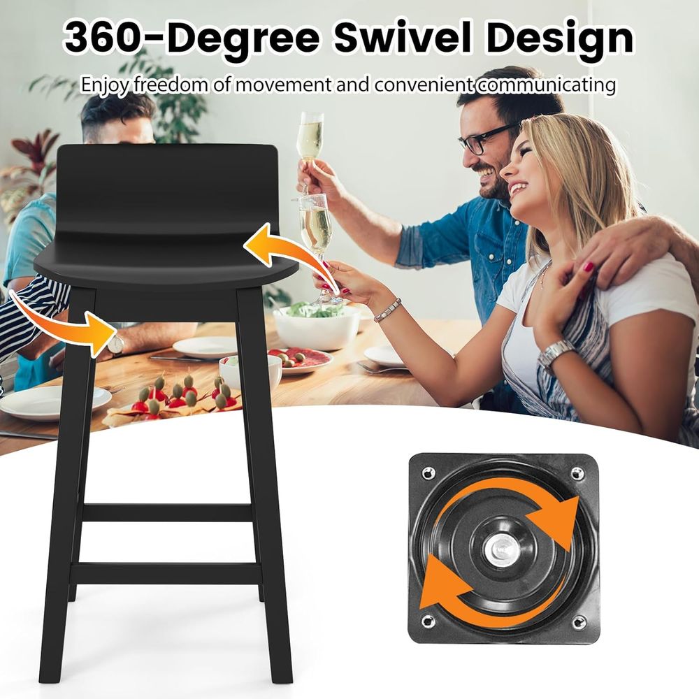 Swivel Solid Wood Bar Stools S - Home Bar And Counter のレビューと価格