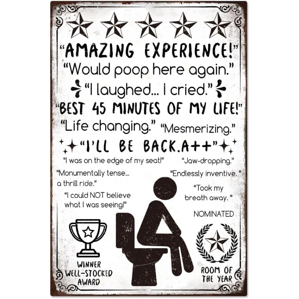 Funny Bathroom Metal Tin Sign  - Home Bar And Coffee のレビューと価格